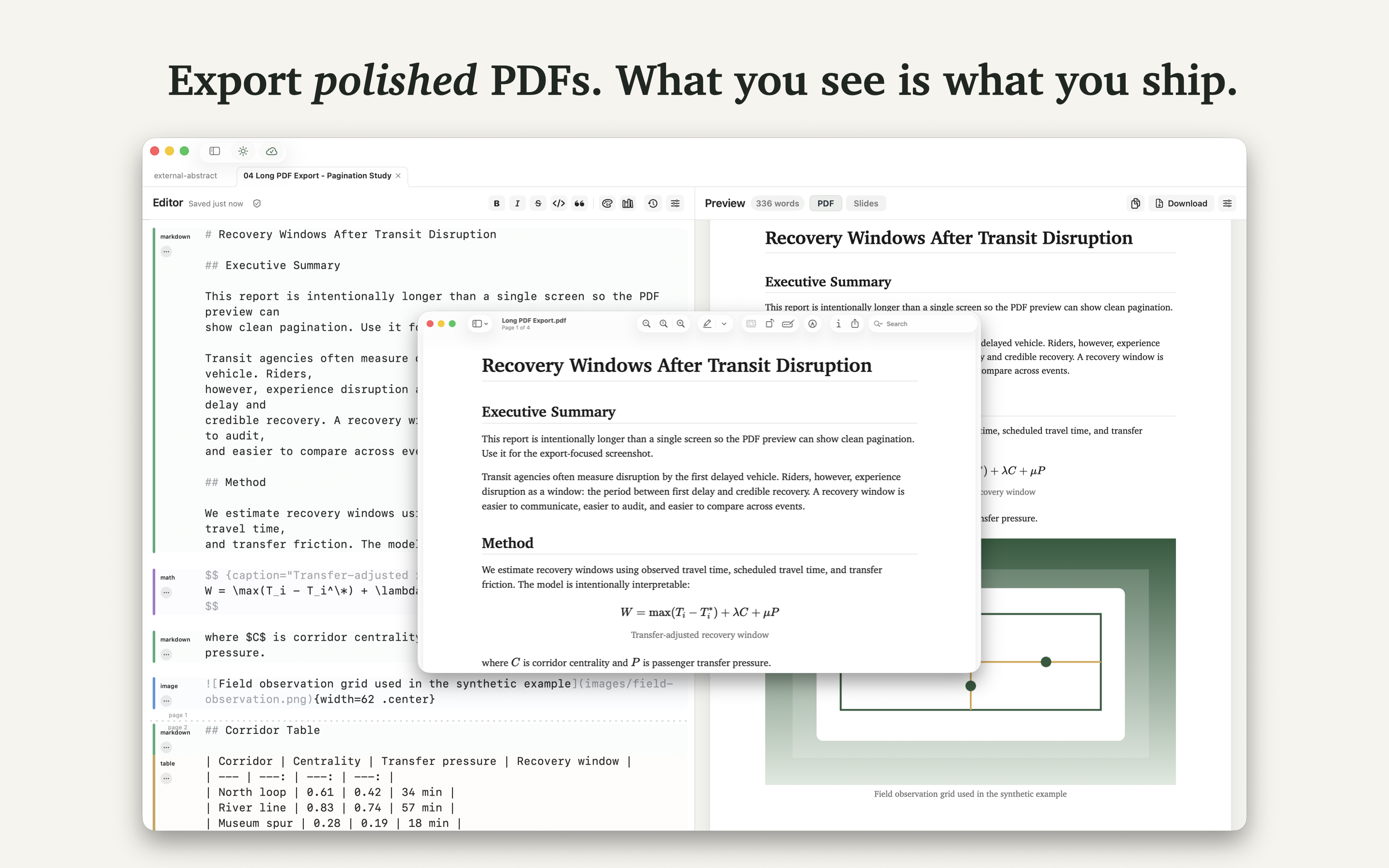 Minidocs exporting polished PDFs without a command-line build step