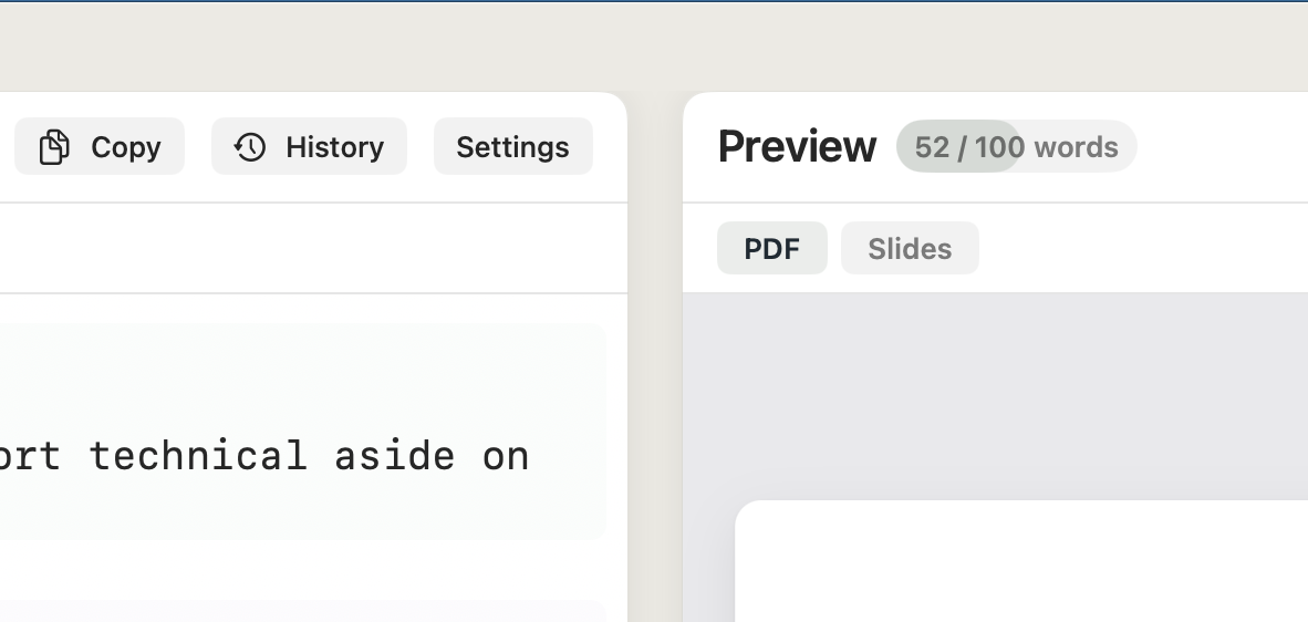 Word count goal in Minidocs